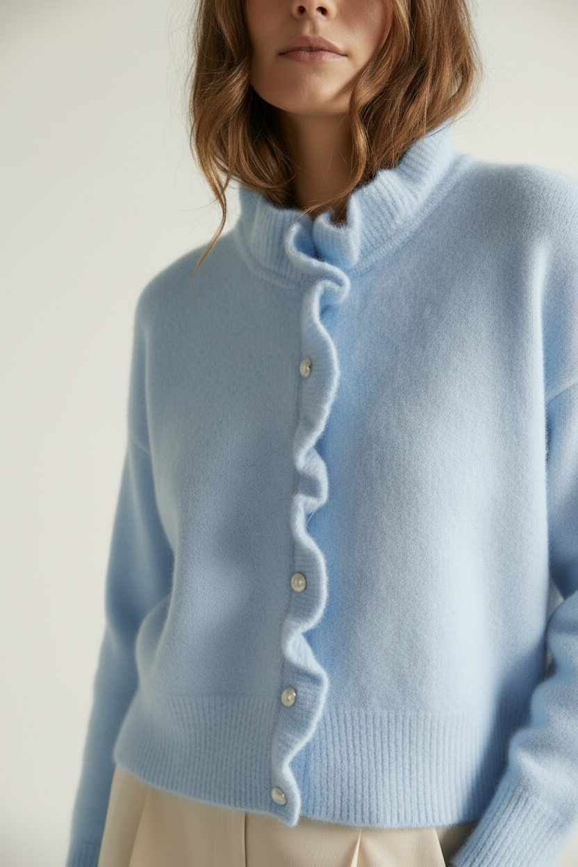 Modellbild - Mild babyblå kofta