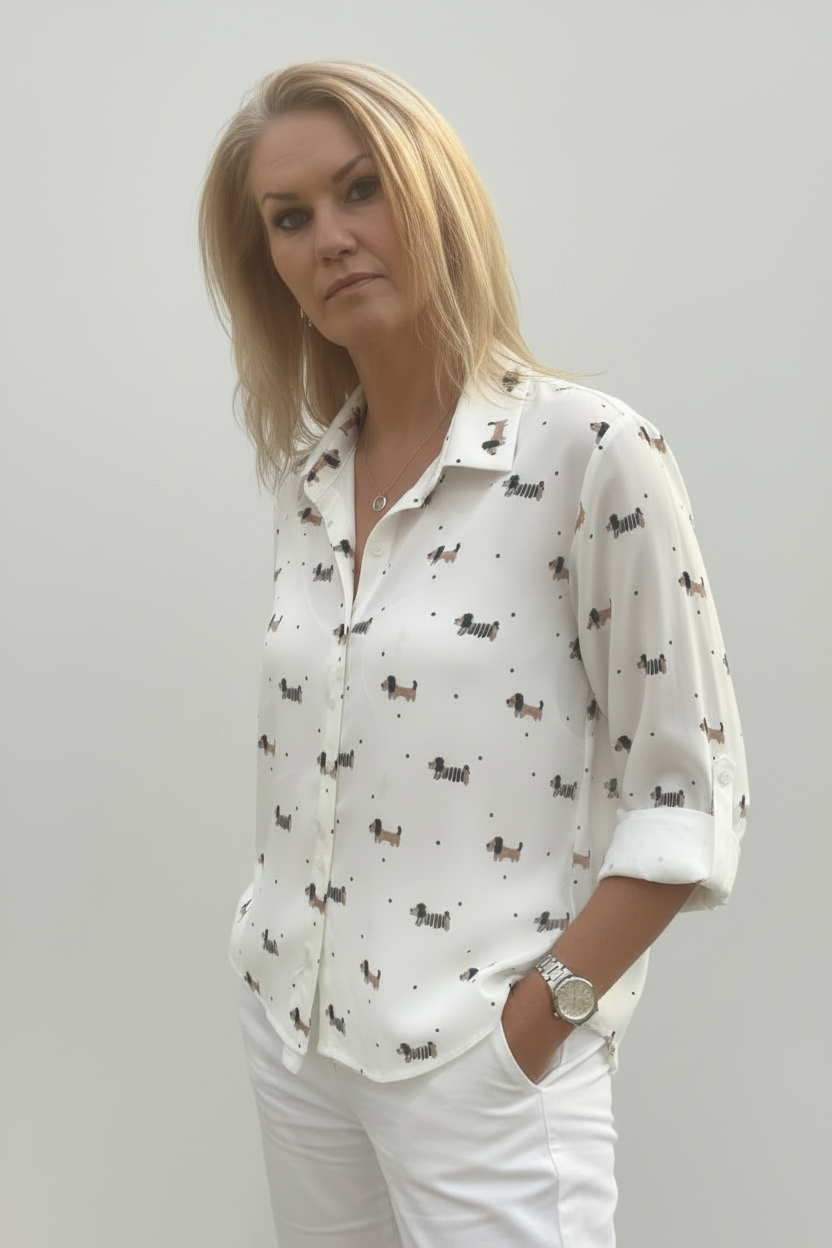 Modellbild – ny pose, kallt blont hår