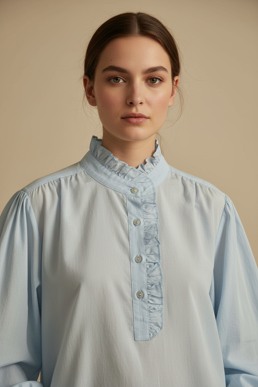 Närbild modell blå