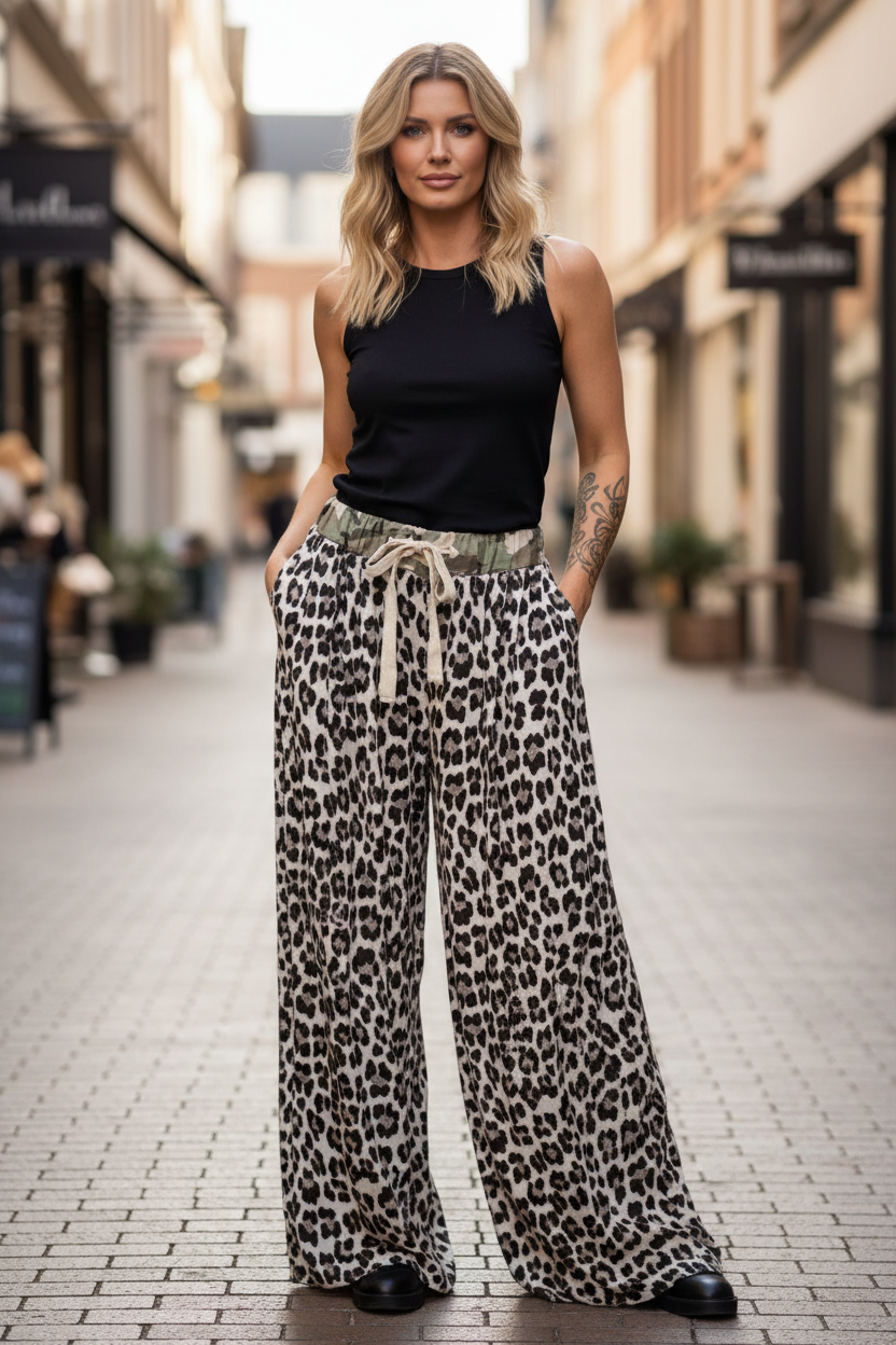 Närbild shoppinggata leopard