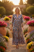 Paisley Maxi Dress Mediterranean Garden