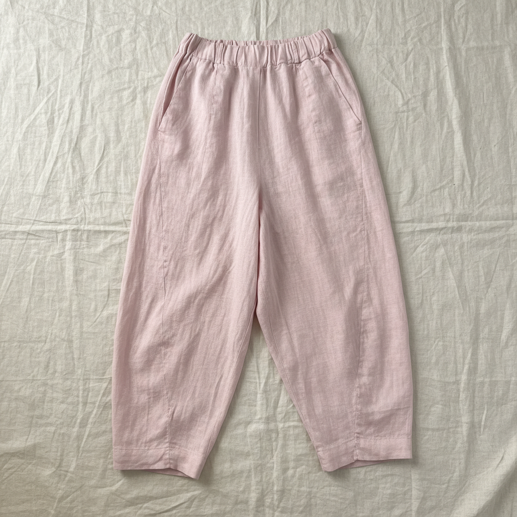 Pink Linen Pants – Flatlay