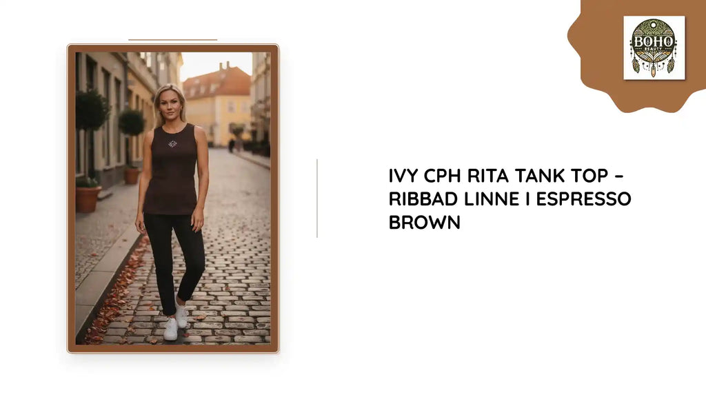 IVY CPH Rita Tank Top &ndash; Ribbad linne i Espresso Brown by@Outfy