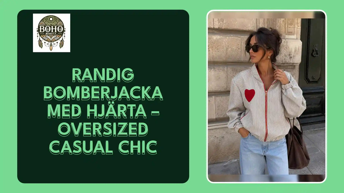 Randig Bomberjacka med Hj&auml;rta &ndash; Oversized Casual Chic by@Outfy
