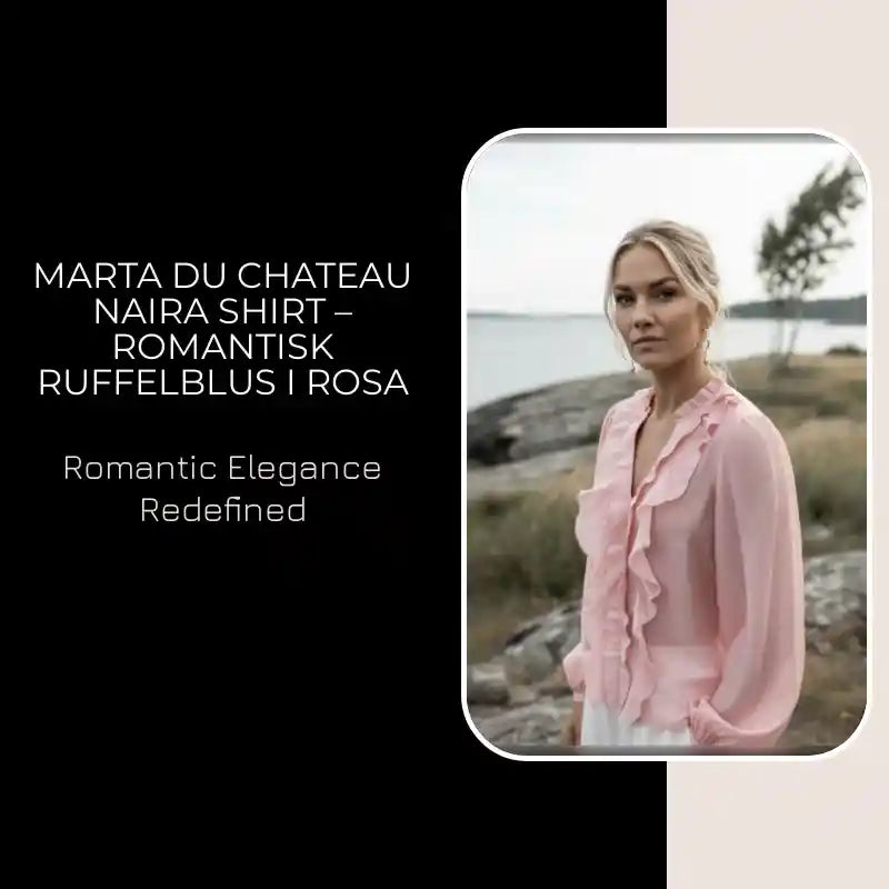 Marta du Chateau Naira Shirt &ndash; Romantisk Ruffelblus i Rosa by@Outfy