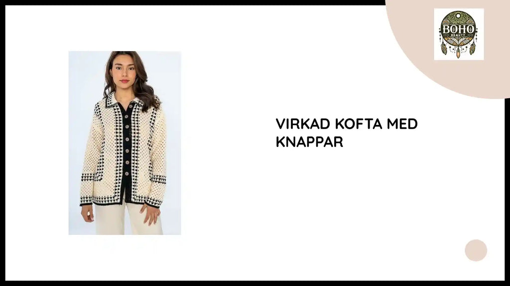 Virkad kofta med knappar by@Outfy