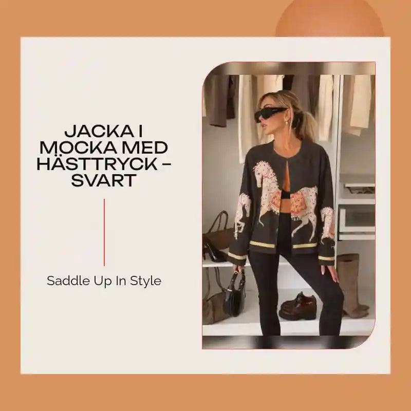 Jacka i mocka med h&auml;sttryck &ndash; Svart by@Outfy