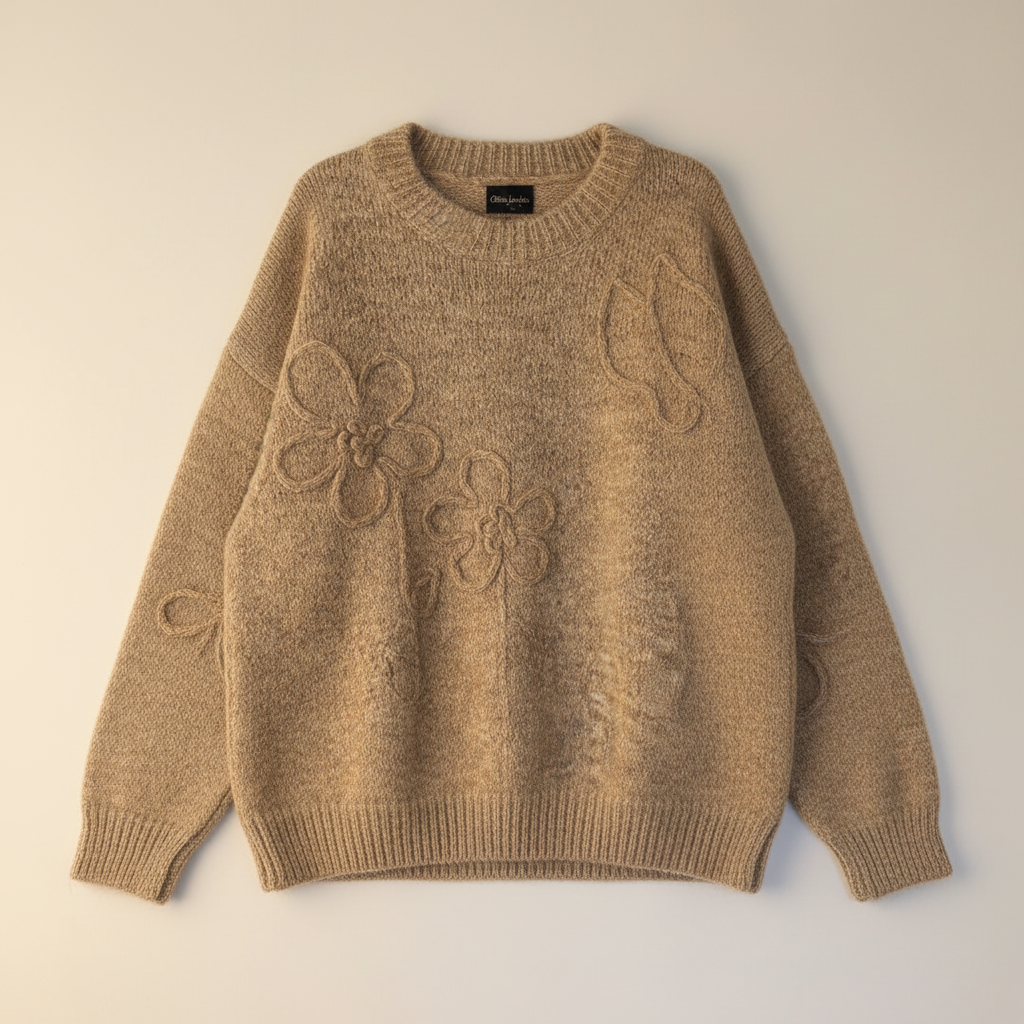 Produktbild beige stickad tröja Chico Lareida
