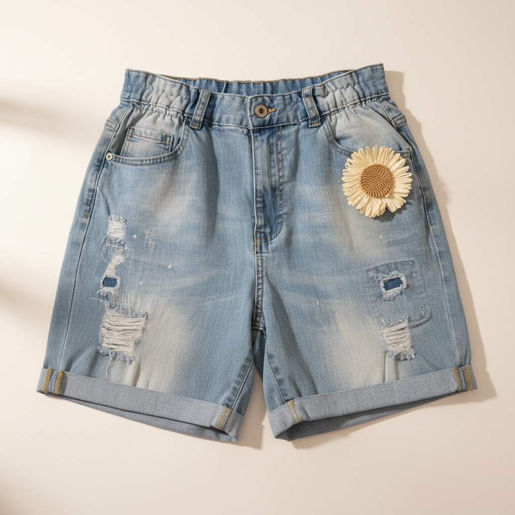 Produktbild – Distressed Denim Shorts