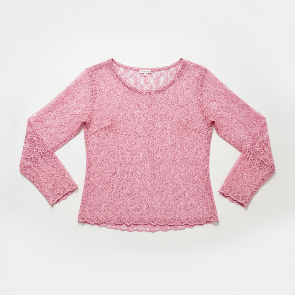 Produktbild rosa spetstop flat lay