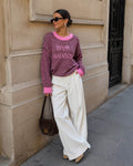 Oversized Marinière-tröja med Brodyr – Casual Chic