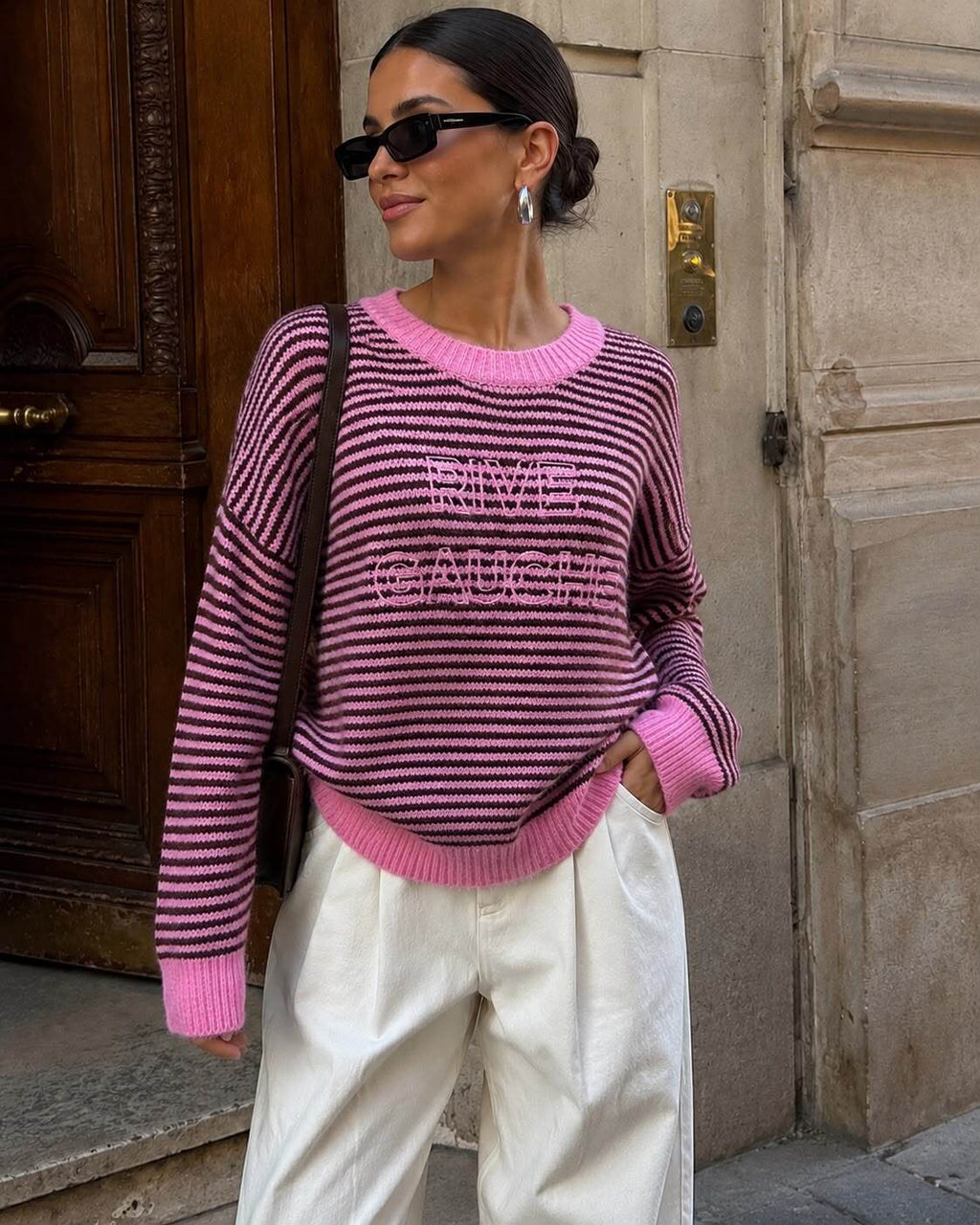 Oversized Marinière-tröja med Brodyr – Casual Chic