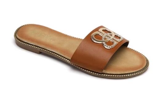 Saga Sandaler - Cognac - guld