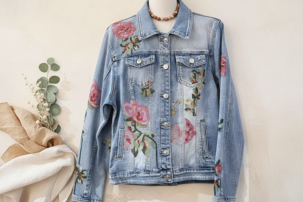 Studio flat-lay jeansjacka