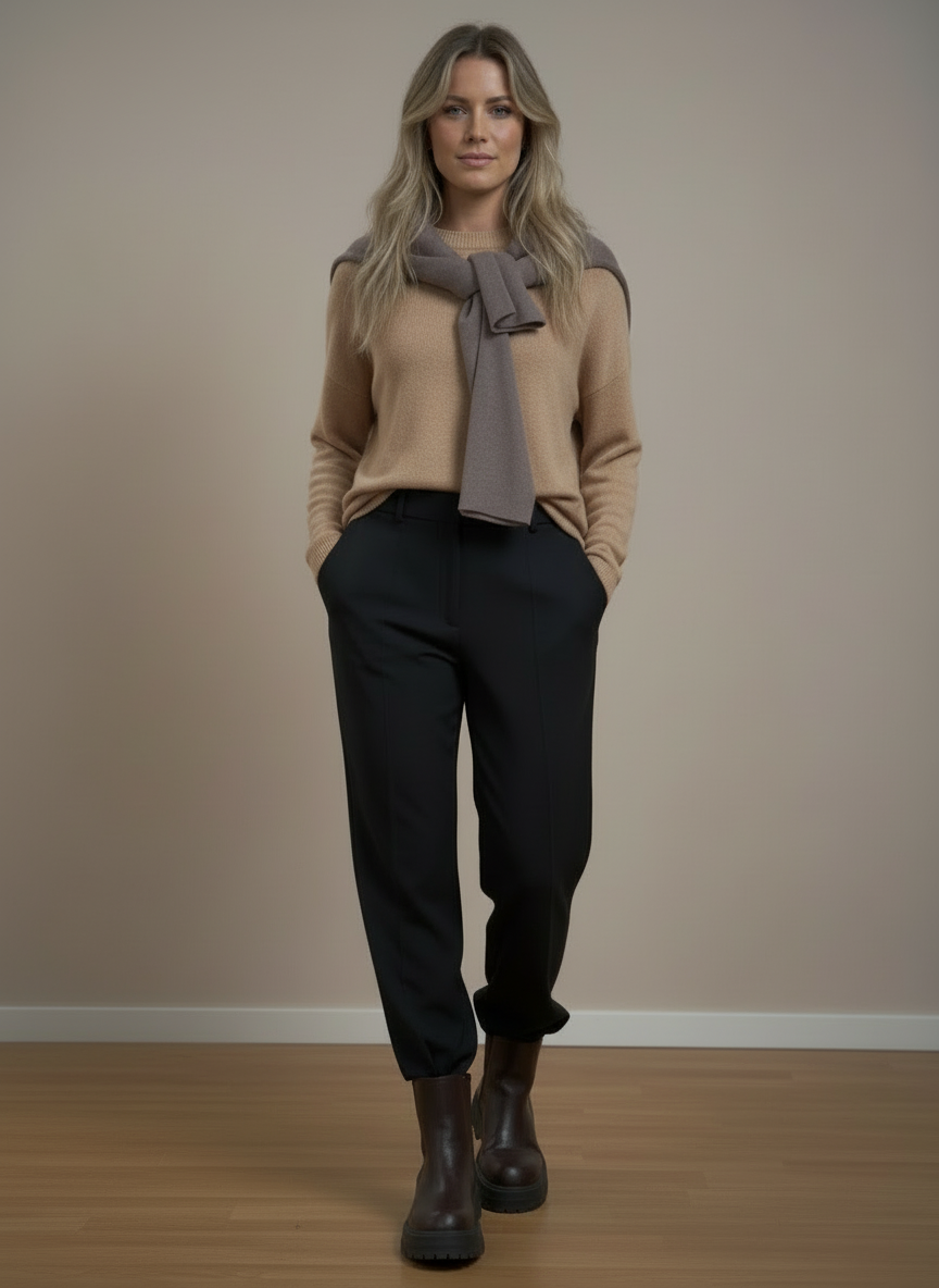 Svart byxa med ny topp