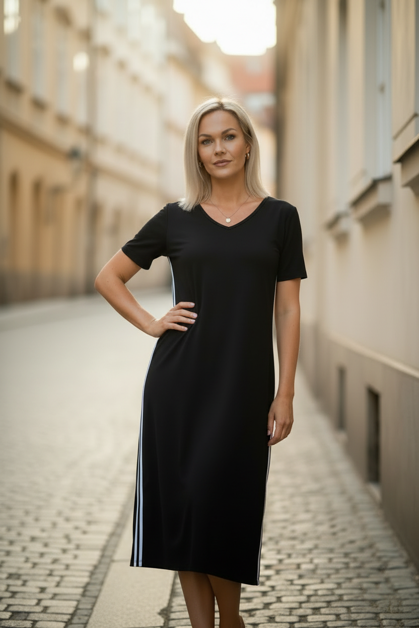 Svart klänning höft
