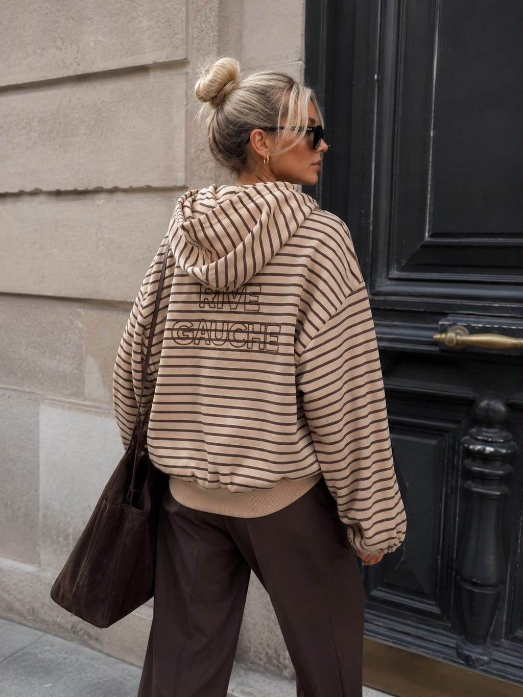 Rive Gauche Zip Hoodie – Randig Oversize