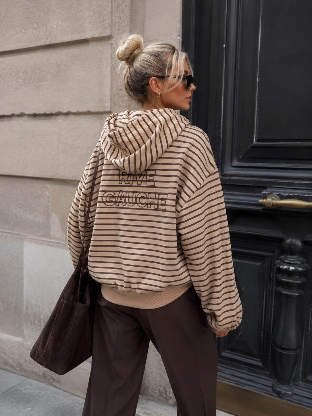 Rive Gauche Zip Hoodie – Randig Oversize