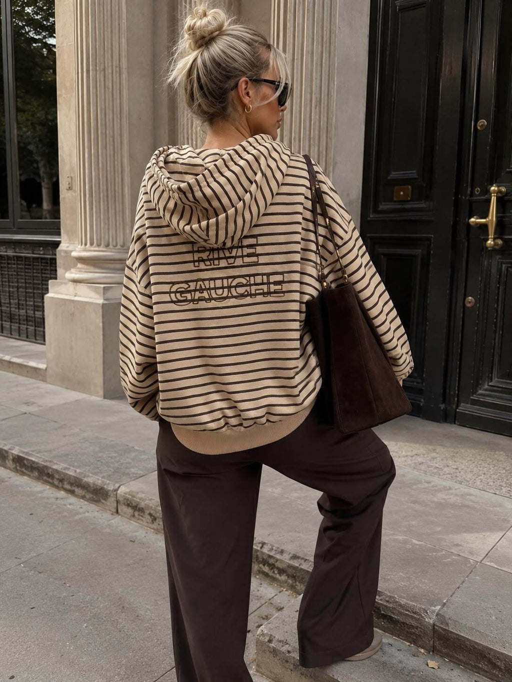 Rive Gauche Zip Hoodie – Randig Oversize
