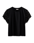FQWINGS-TEE Paljetter - T-shirt Volangärmar Freequent