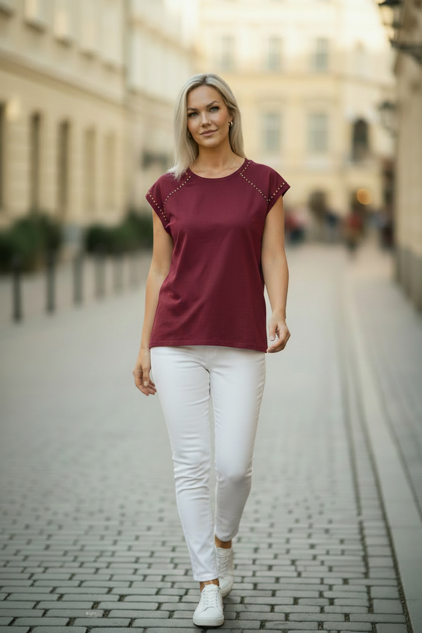 Vinröd topp – stående